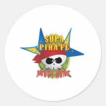 Caza del botín del pirata de Supa Etiquetas Redondas