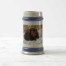 caza del oso para la comida taza de café