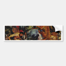 Caza del tigre y del león de Rubens Peter Paul Etiqueta De Parachoque