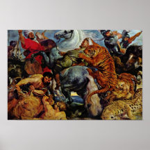 Caza del tigre y del león de Rubens Peter Paul Impresiones
