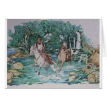 Caza del vaquero tarjetón