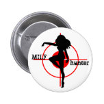 Cazador de MILF con el botón atractivo del pinback