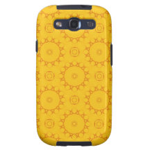 CCB AMARILLO-NARANJA BRILLANTE DE LA PLANTILLA DEL GALAXY SIII FUNDAS