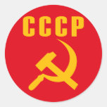 cccp URSS del martillo y de la hoz Etiquetas Redondas