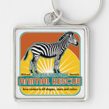 Cebra animal del rescate llaveros