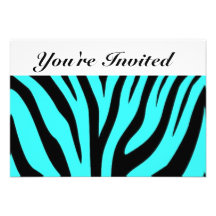 Cebra azul invitaciones personalizada