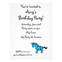 Cebra del azul de cielo invitaciones personalizada