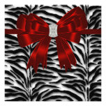 Cebra negra roja toda la ocasión invitaciones personalizada