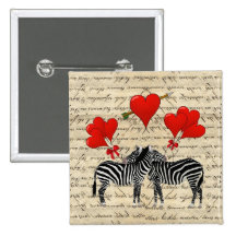 Cebras y corazón del vintage pins