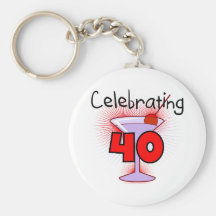 Celebración de 40 camisetas y regalos llavero