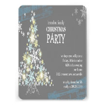 Celebración de días festivos del árbol de los copo invitación personalizada