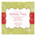 Celebración de días festivos verde y roja elegante invitaciones personalizada