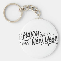 Celebración de la Feliz Año Nuevo Llaveros