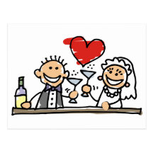 Celebración del boda postales