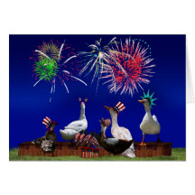 Celebración Ducky para el 4 de julio Tarjetas