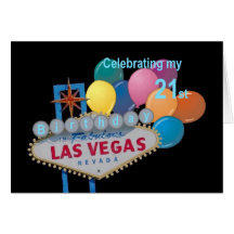 Celebrando mi 21ro cumpleaños en Las Vegas carde e Tarjeta
