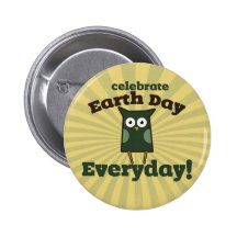 Celebre el búho diario del Día de la Tierra Pin