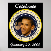 CELEBRE el día de inauguración de Barack Obama Posters