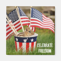Celebre el imán del Chipmunk de la libertad