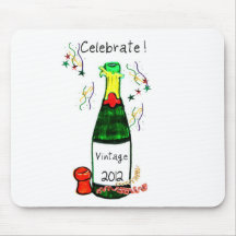 ¡CELEBRE! IMPRESIÓN 2012 DE LA BOTELLA DE CHAMPÁN ALFOMBRILLA DE RATON