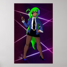 Celeste con su arma posters