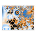 Celestial · Arte del fractal · Azul y naranja Postal