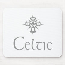 Celtic gris con la cruz tapetes de ratón
