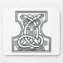 Celtic pattern - black and white mousepad