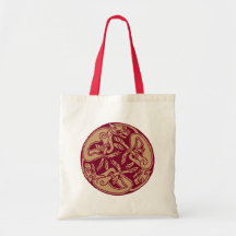 Celtic pattern with dogs - bordeaux and beige tasche