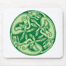 Celtic pattern with dogs - green mauspad