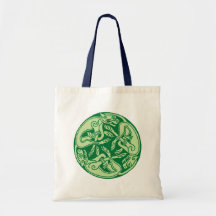 Celtic pattern with dogs - green tasche