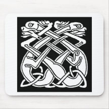 Celtic square pattern - black and white mauspad