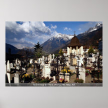 Cementerio, Dorf el Tirol, (Tirolo), alto el Adigi Poster