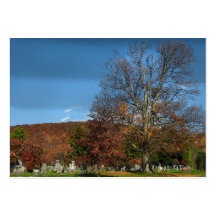 Cementerio en el ATC del otoño Plantillas De Tarjeta De Negocio