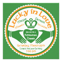 Cena afortunada del ensayo del boda de Claddagh de Invitación Personalizada