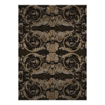Cena barroca Antiqued elegante del ensayo del oro Comunicado
