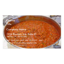 Cena de los espaguetis que cocina la salsa del ita plantilla de tarjeta de negocio