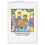 Cena de Turquía del dibujo animado del navidad Tarjeton