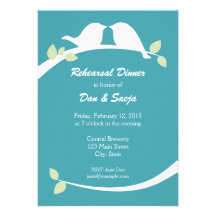 Cena del ensayo invitaciones personalizada