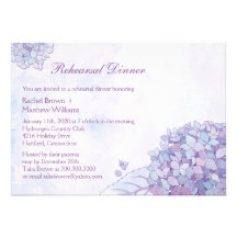 Cena elegante del ensayo del boda del Hydrangea de Anuncios Personalizados