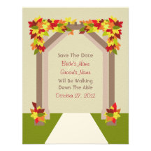 Cenador con reserva del boda del follaje de otoño  invitación personalizada