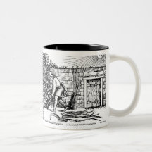 Cenador que es construido como sombra contra el so taza de café