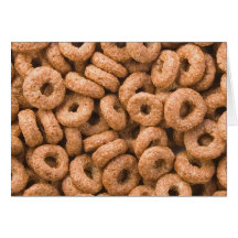 Centenares de anillos del cereal del chocolate tarjetas