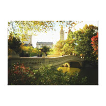 Central Park - puente del arco - otoño Impresiones De Lienzo