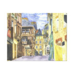 Centro de ciudad medieval de Dinan Bretaña Lona Estirada Galerias