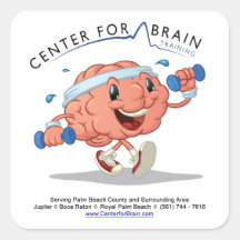 Centro para el entrenamiento del cerebro calcomania cuadradas personalizada