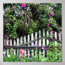 Cerca pintada moda lamentable del jardín impresiones