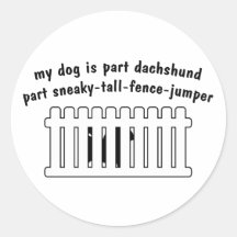 Cerca-Puente de la pieza del Dachshund de la parte Pegatinas Redondas