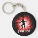 Cercado de la silueta; Rojo Llavero Personalizado