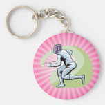 Cercado rosado llaveros personalizados